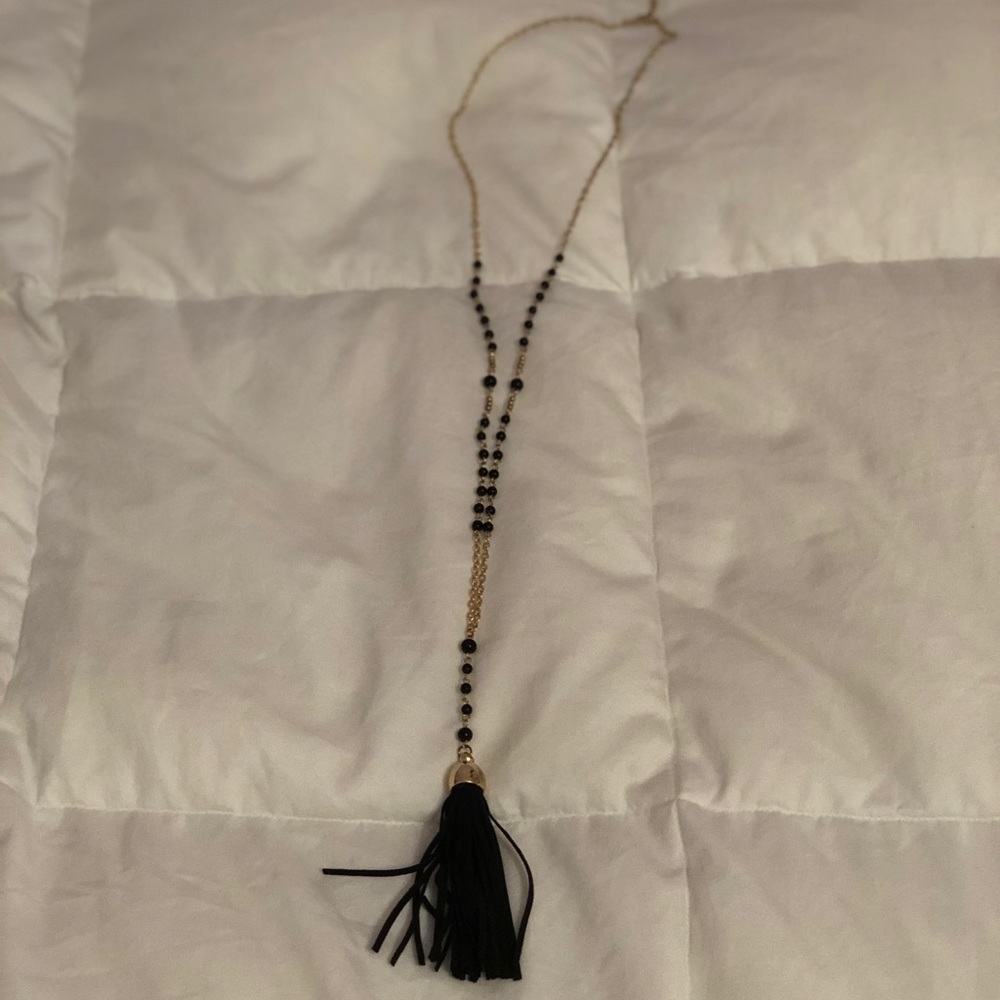 cute tassel and beaded necklace